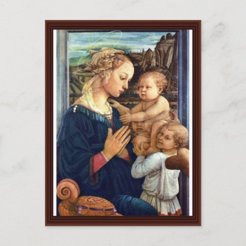 Madonna With Two Angels By Lippi Fra Filippo Postcard