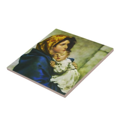 Madonnina _ Virgin Mary _ Madonna of the Streets  Ceramic Tile