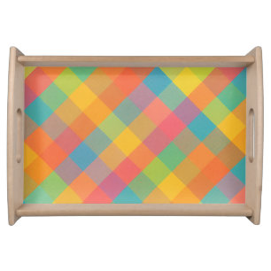 Madras Breeze – Diagonal Plaid Serving Tray