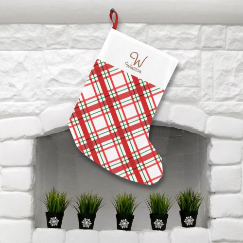 Madras Check Plaid Small Christmas Stocking