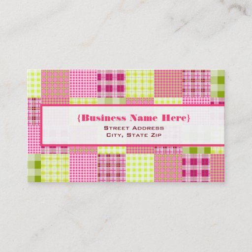 Customizable Madras Inspired Plaid All Purpose Business Card