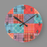 Madras Patchwork Round Clock