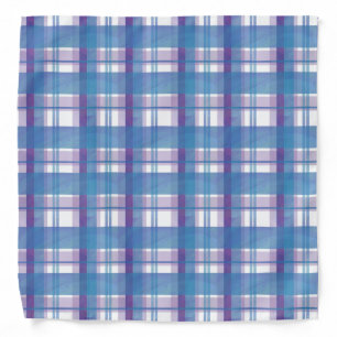 Madras Plaid Blue and Purple Bandana