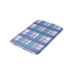 Madras Plaid Blue and Purple Bathroom Mat