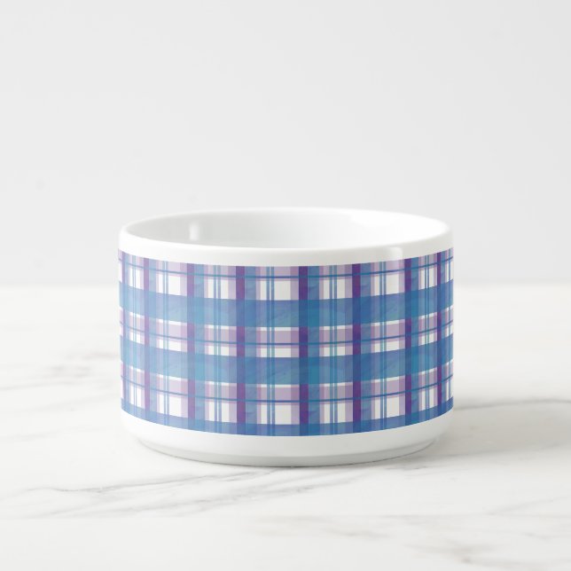 Madras Plaid Blue and Purple Bowl (Center)