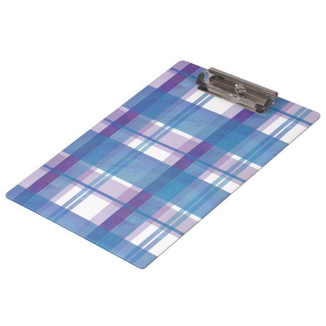 Madras Plaid Blue and Purple Clipboard (Angled)