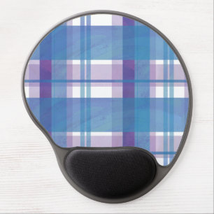Madras Plaid Blue and Purple Gel Mouse Pad