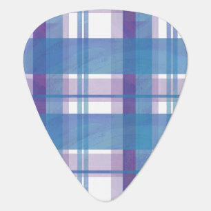 Madras Plaid Blue and Purple Guitar Pick