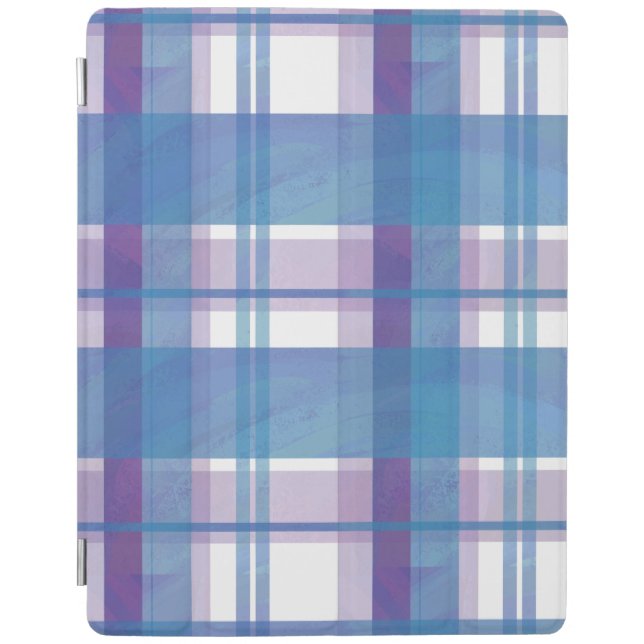 Madras Plaid Blue and Purple iPad Smart Cover (Front)