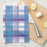 Madras Plaid Blue and Purple Kitchen Towel<br><div class="desc">Cool Blue and Purple Checkered Madras makes a fashion statement with our signature dry brush textures and colors in an overlapping pattern of soft violet and cyan blue horizontal and vertical stripes and bands of various widths. Our unique design is great for picnics and color coordinating your home, nursery, or...</div>