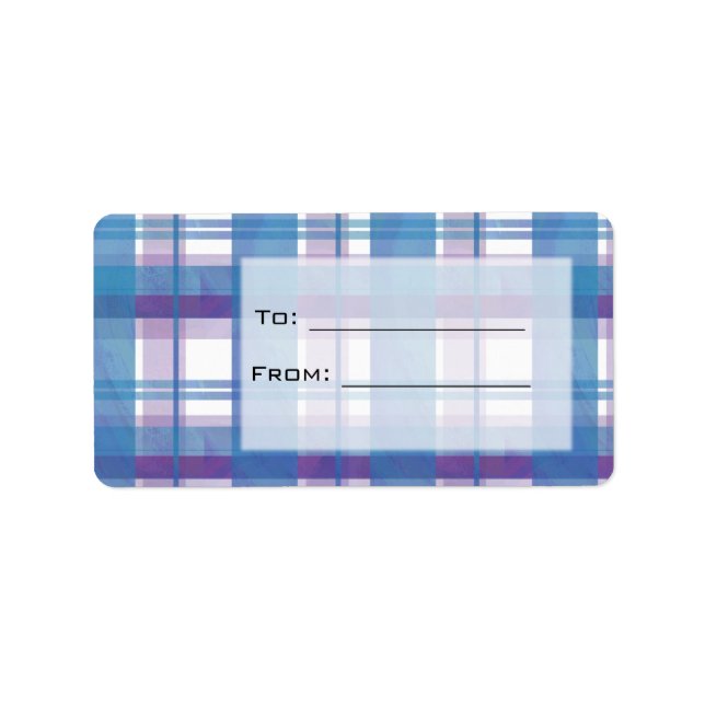 Madras Plaid Blue and Purple Label (Front)