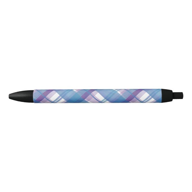 Madras Plaid Blue and Purple Pen (Front)