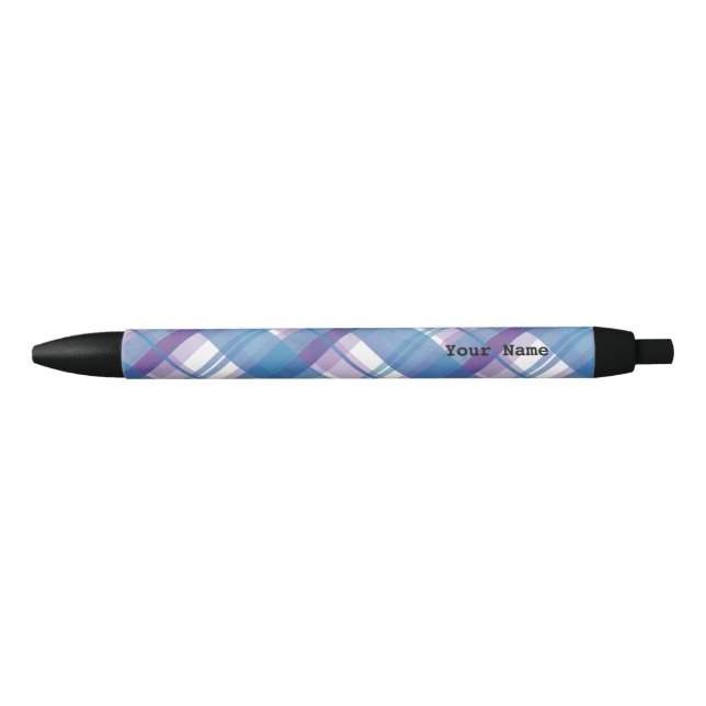 Madras Plaid Blue and Purple Pen (Front)