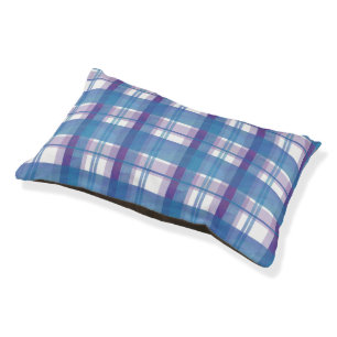 Madras Plaid Blue and Purple Pet Bed