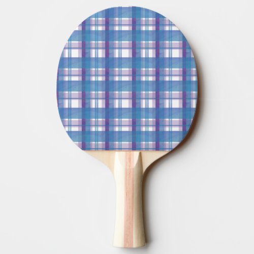 Madras Plaid Blue and Purple Ping Pong Paddle