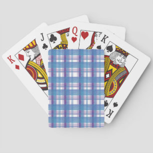 Madras Plaid Blue and Purple Poker Cards