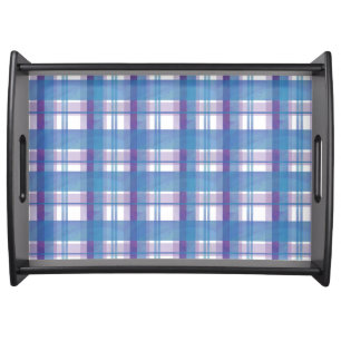 Madras Plaid Blue and Purple Serving Tray