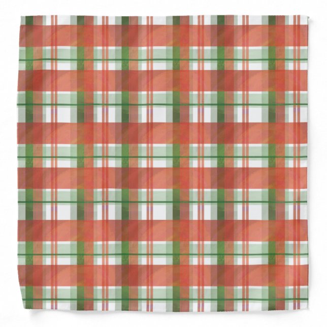 Madras Plaid Christmas Bandana (Front)