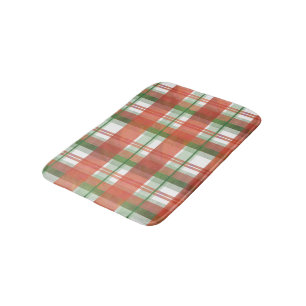 Madras Plaid Christmas Bathroom Mat