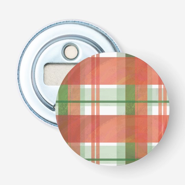 Madras Plaid Christmas Bottle Opener (Front)