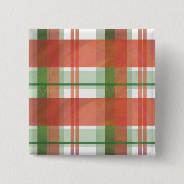Madras Plaid Christmas Button (Front)