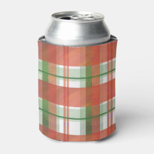 Madras Plaid Christmas Can Cooler