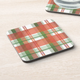 Madras Plaid Christmas Drink Coaster