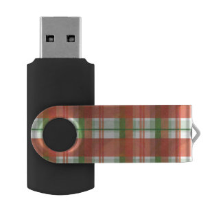 Madras Plaid Christmas Flash Drive