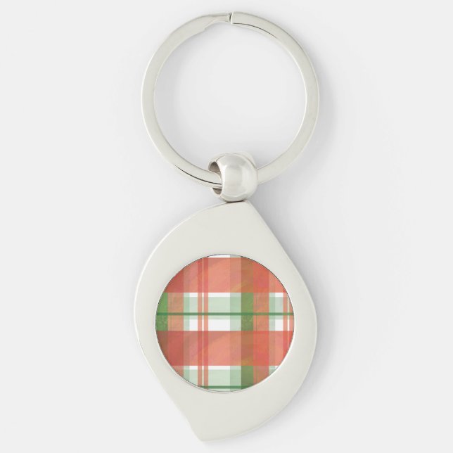 Madras Plaid Christmas Keychain (Front)