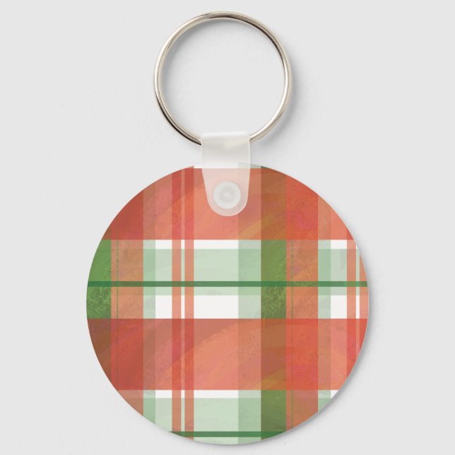 Madras Plaid Christmas Keychain (Front)