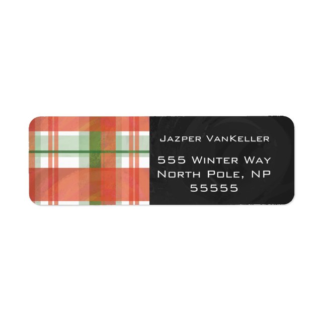 Madras Plaid Christmas Label (Front)