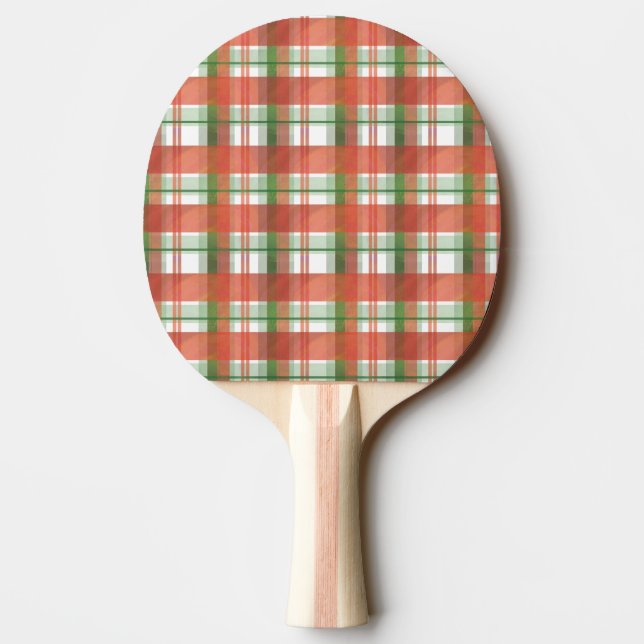 Madras Plaid Christmas Ping Pong Paddle (Back)