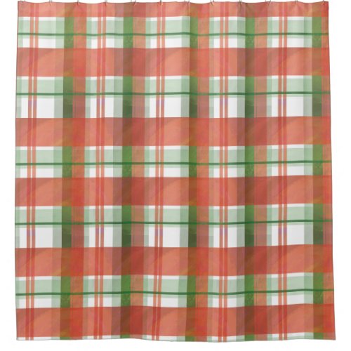 Madras Plaid Christmas Shower Curtain