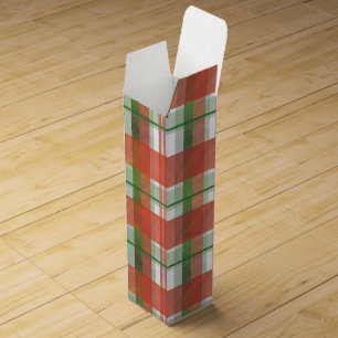 Madras Plaid Christmas Wine Box