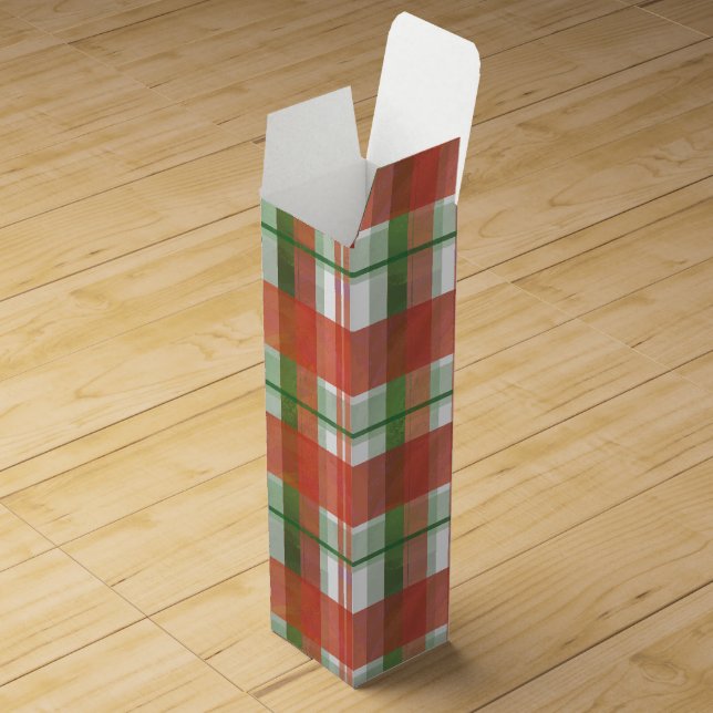 Madras Plaid Christmas Wine Box (Opened)