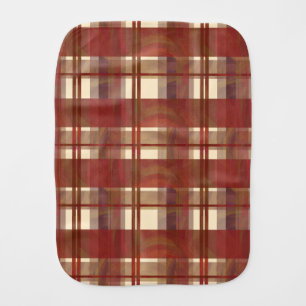 Madras Plaid Fall Red Baby Burp Cloth