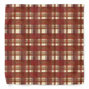 Madras Plaid Fall Red Bandana