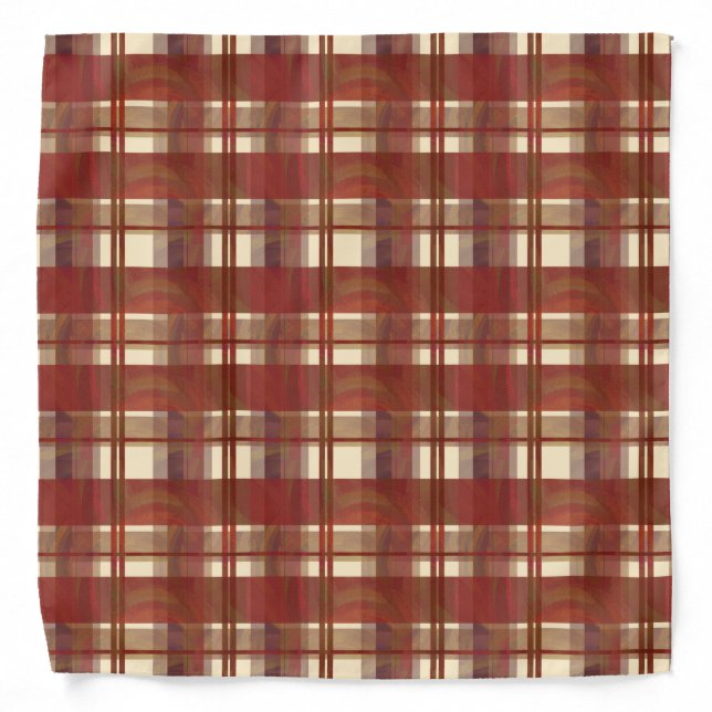 Madras Plaid Fall Red Bandana (Front)