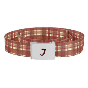 Madras Plaid Fall Red Belt