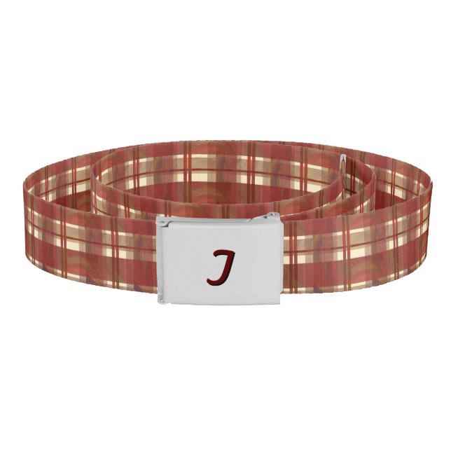Madras Plaid Fall Red Belt (Coil)