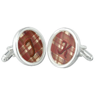 Madras Plaid Fall Red Cufflinks