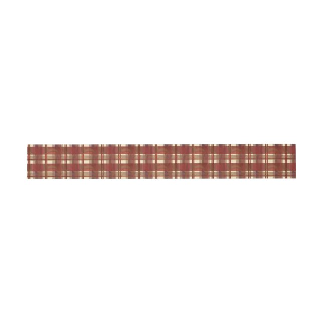 Madras Plaid Fall Red Invitation Belly Band (Flat)