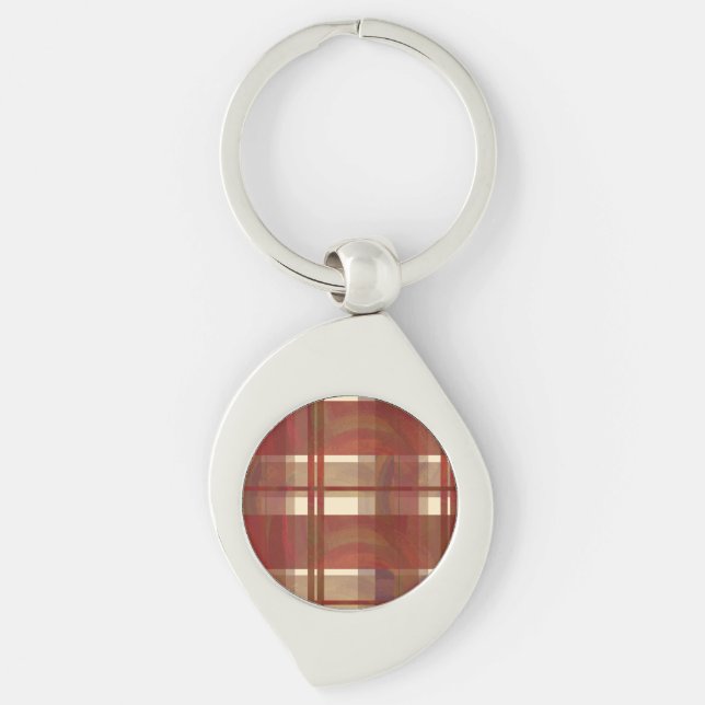 Madras Plaid Fall Red Keychain (Front)