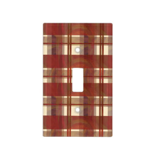 Madras Plaid Fall Red Light Switch Cover