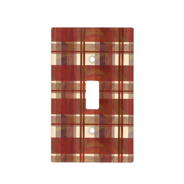 Madras Plaid Fall Red Light Switch Cover (Front)