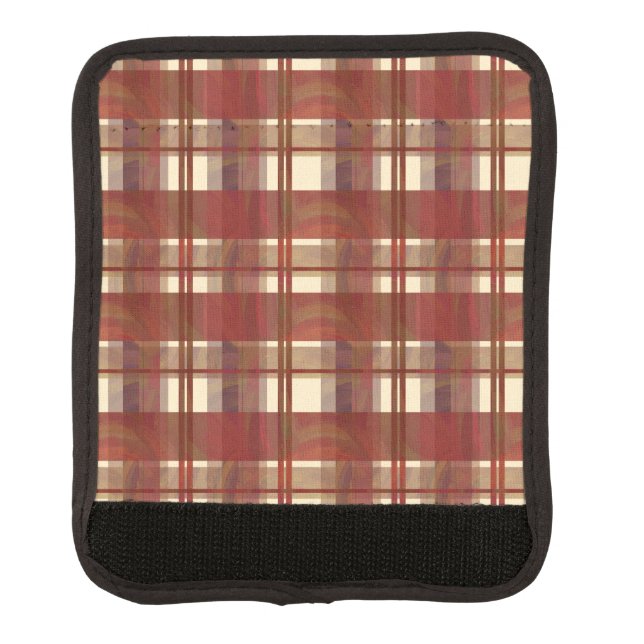 Madras Plaid Fall Red Luggage Handle Wrap (Front)