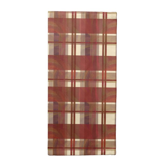 Madras Plaid Fall Red Napkin (Half Fold)