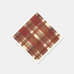 Madras Plaid Fall Red Napkins