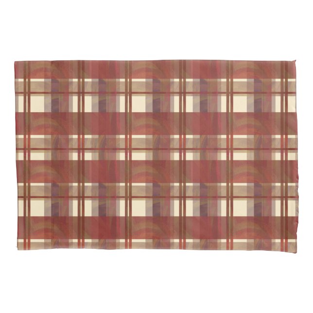 Madras Plaid Fall Red Pillow Case (Front)