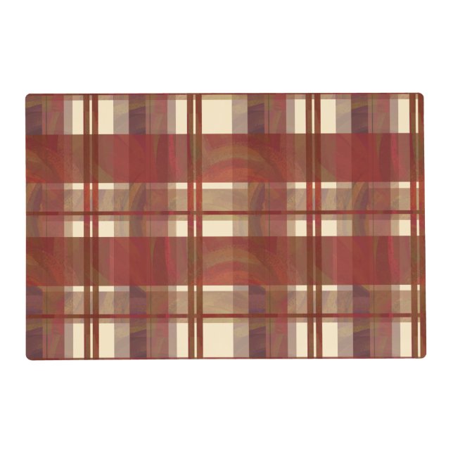 Madras Plaid Fall Red Placemat (Front)
